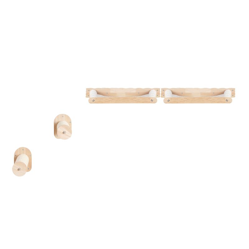 Wall Mounted Cat Shelves with 2 Jumping Posts & 2 Hammocks up to 40 lbs