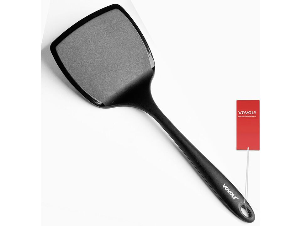 Vovoly Silicone Pancake Spatula Turner with Lengthened Handle& Seamless Design