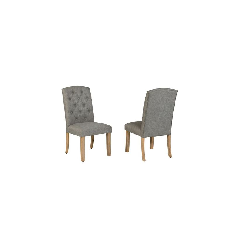 Best Quality Furniture Dark Grey Dining Chairs Wood Legs