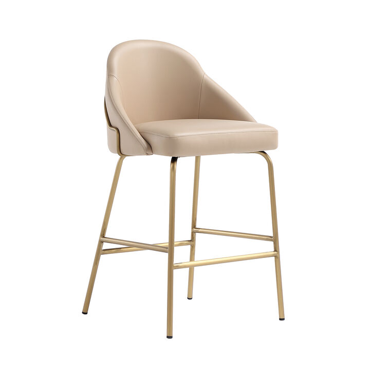 Gracie Counter Stools in Tan and Gold (Set of 2)