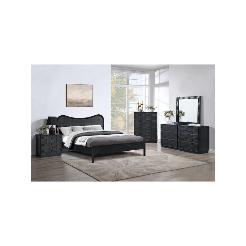 Meridian Furniture Weave Black Dresser