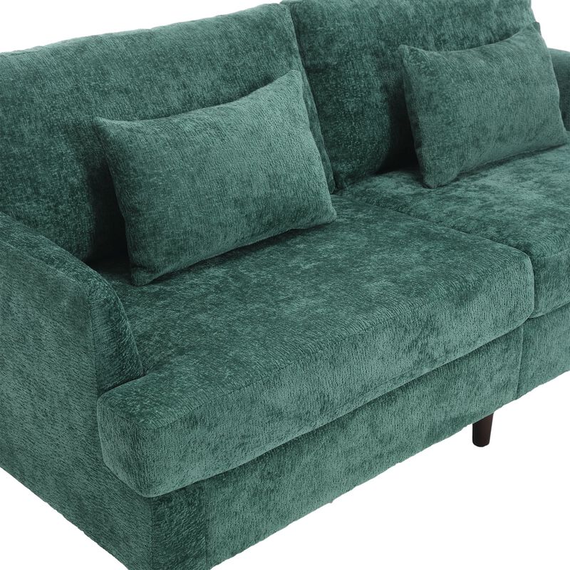 Clihome Modern chenille Fabric Loveseat, 2-Seat Upholstered Loveseat Sofa Modern Couch image number 6