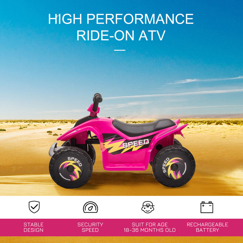 BreeBe 6V Kids ATV 4-Wheeler Ride on Car, Electric Motorized Quad Battery Powered Vehicle with Forward/Reverse Switch image number 3