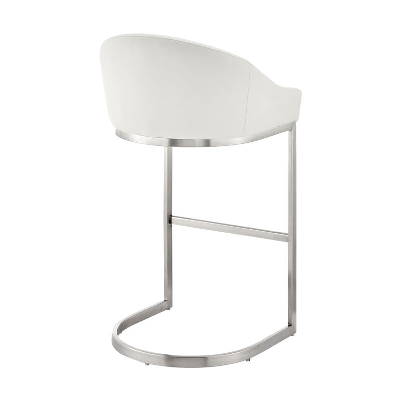 Atherik Bar Stool in Metal/Faux Leather
