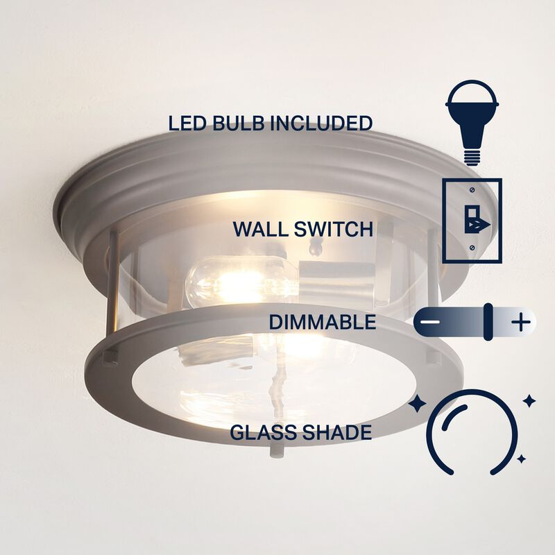 Lauren Metal/Glass LED Flush Mount