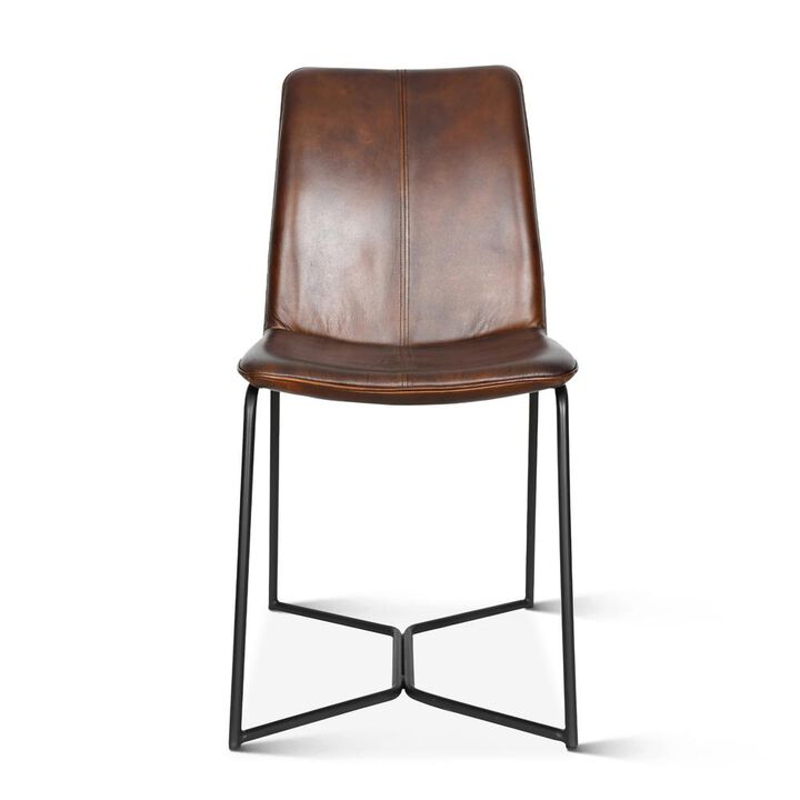 World Interiors Brisbane Morgan Dining Chair in Hand Washed Chestnut