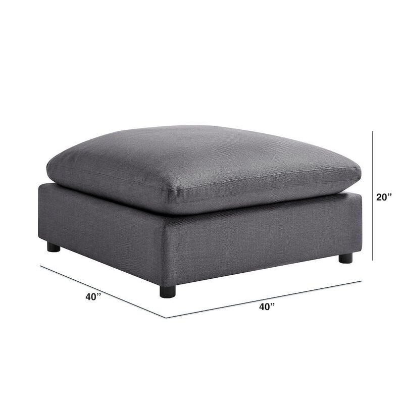 Comfort Pointe Casella Charcoal Fabric Ottoman