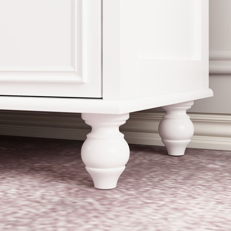 White Wooden Modern European Style Accent Storage Cabinet with 9-Drawer