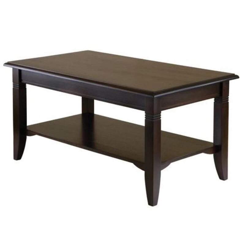 Hivvago Rectangle Wood Coffee Table in Cappuccino Finish