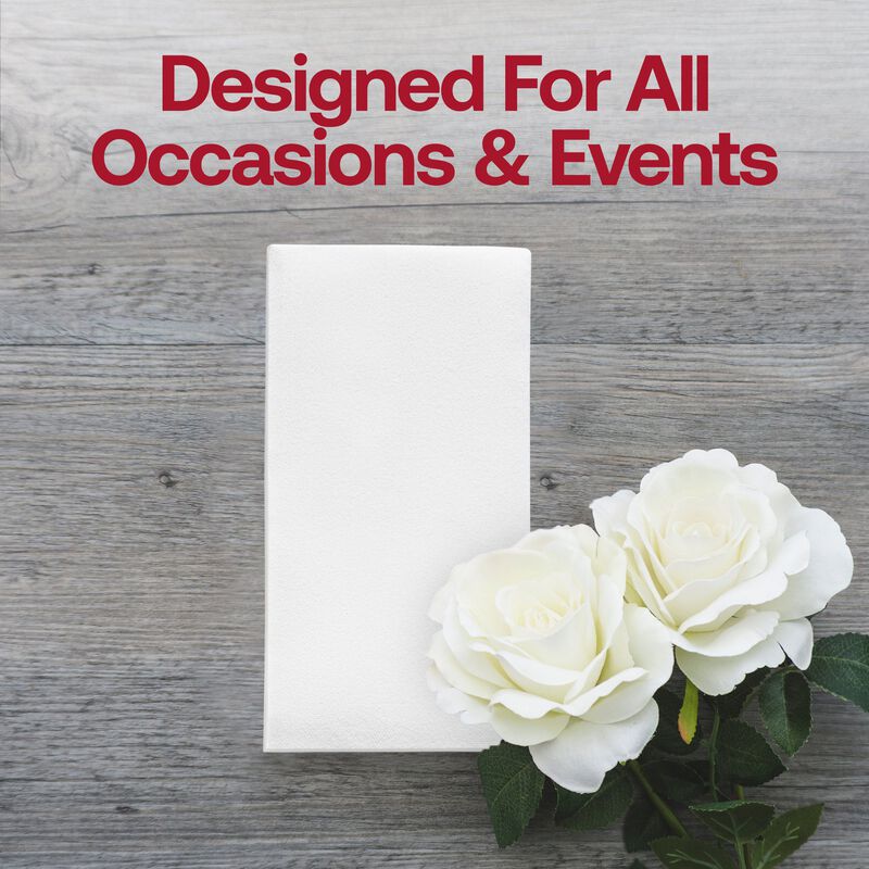 White Linen-Like Premium Paper Buffet Napkins (288 Napkins) image number 6