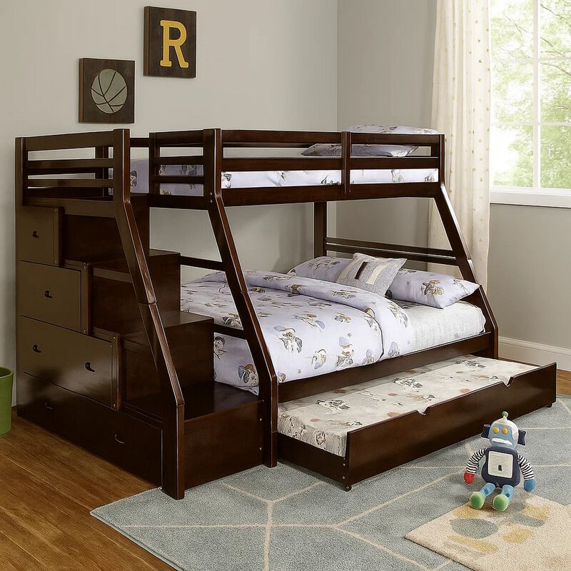 Ellon Bunk Bed, Trundle, Wood, Storage Drawers image number 6