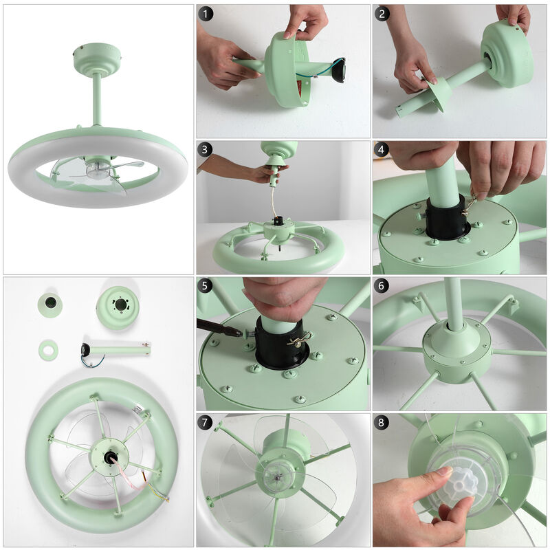 Piero 21.5" Contemporary Minimalist 3-Speed Metal Mobile-App/Remote-Controlled Dimmable Smart Integrated LED Ceiling Fan