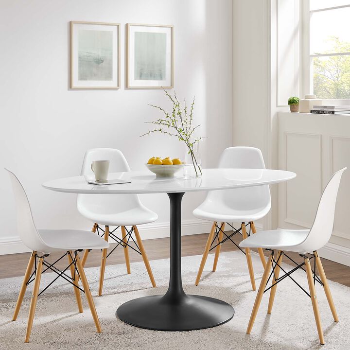 Modway - Lippa 60" Oval Dining Table Black White