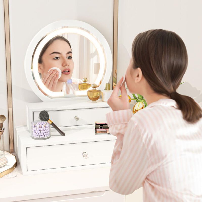 Hivvago LED Lighted Vanity Mirror for Bedroom Tabletop