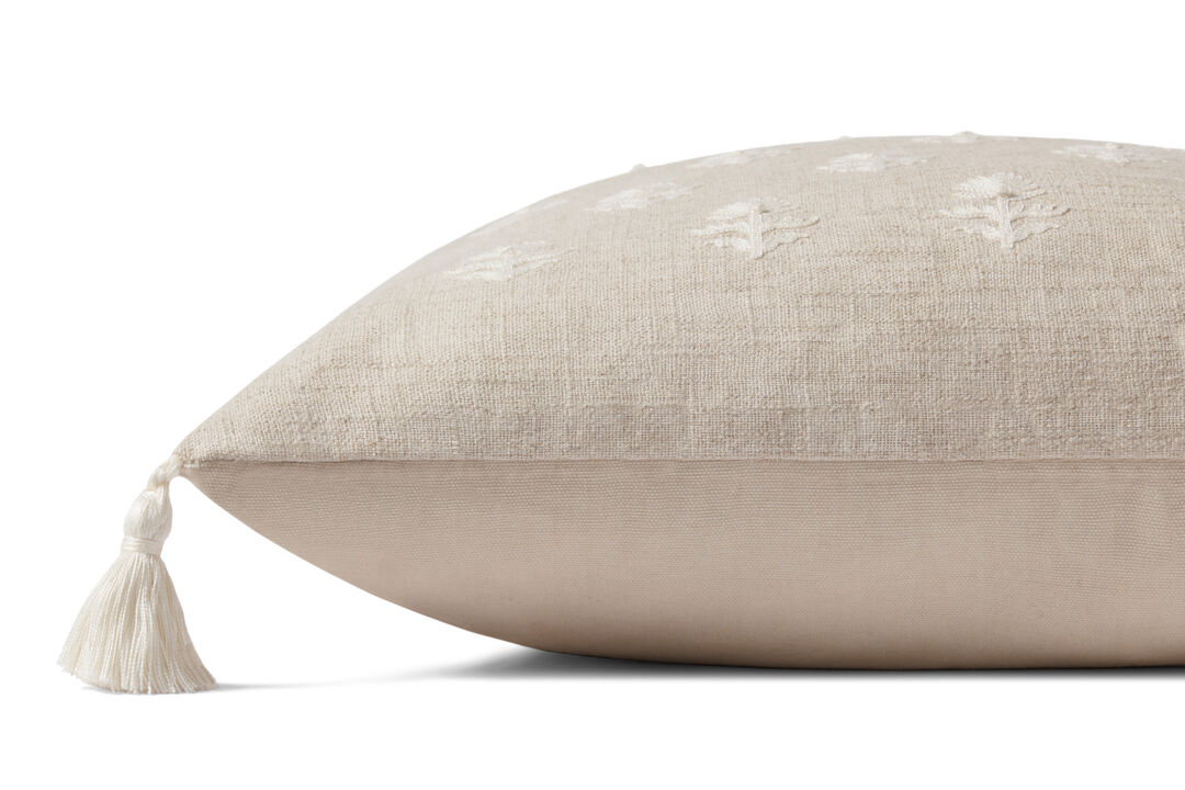 Addison PMH0051 Natural/Ivory 18''x18'' Polyester Pillow by Magnolia Home by Joanna Gaines x Loloi