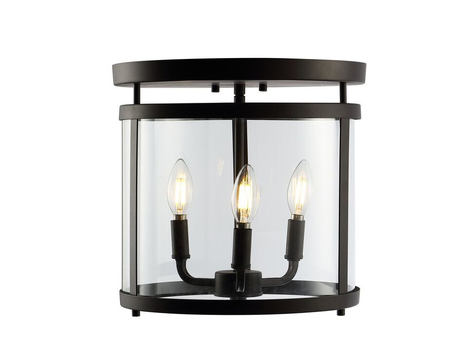 Ciel 3-Light Metal/Glass Rustic Vintage LED Flush Mount