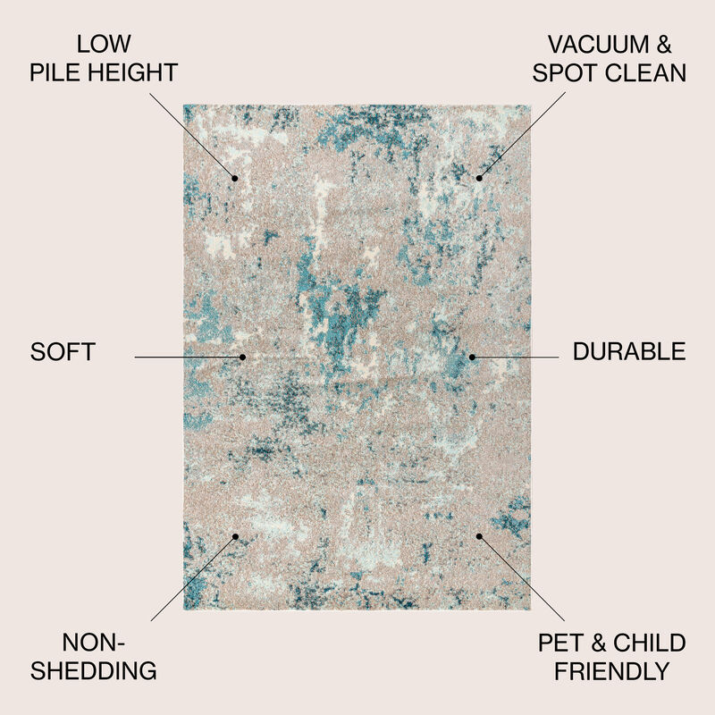 Contemporary Pop Modern Abstract Vintage Faded Area Rug