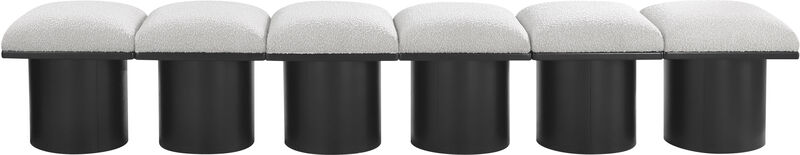 Meridian Furniture Pavilion Cream Boucle Fabric Bench