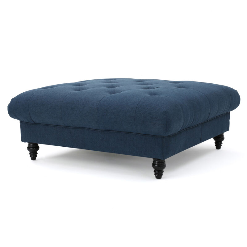 Streamdale Plush and Versatile Velvet Ottoman with Tufted Top image number 4