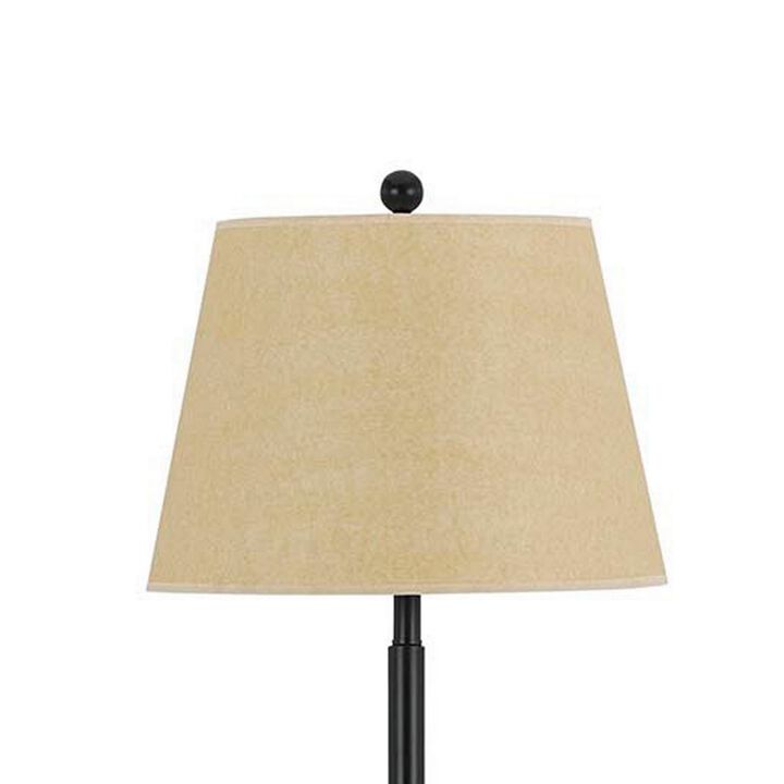 Metal Round 3 Way Floor Lamp with Spider Type Shade, Dark Bronze-Benzara
