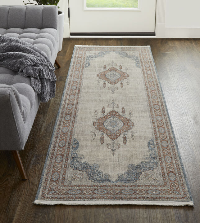 Marquette 39GRF Gray/Red/Blue 2'8" x 10' Rug