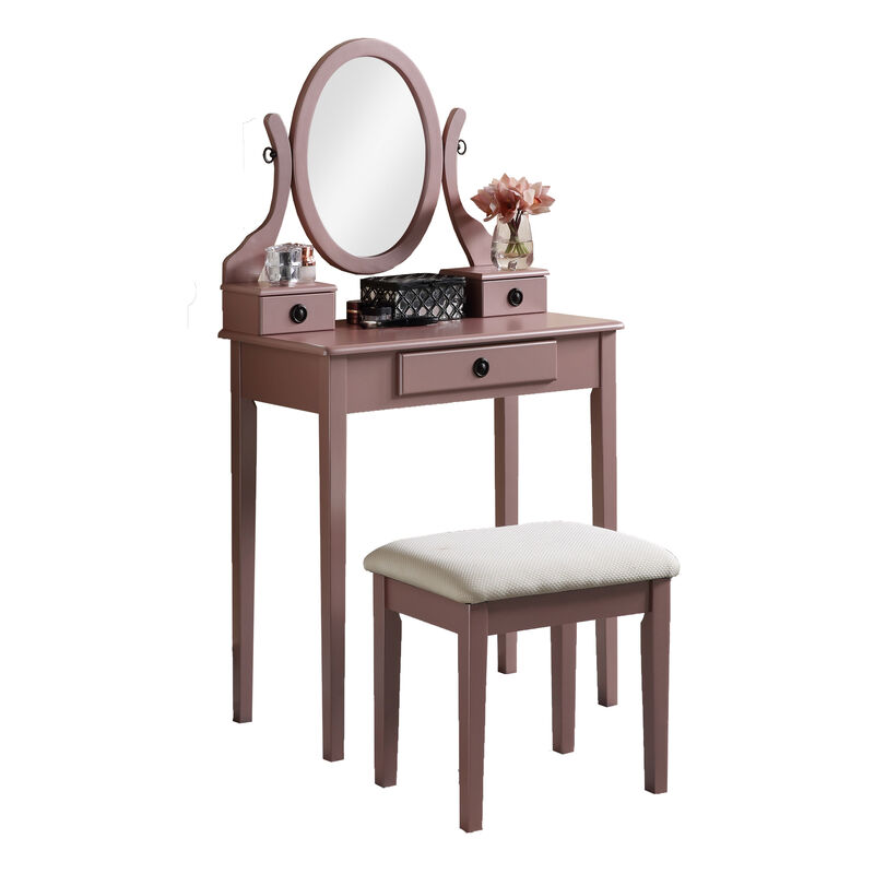 Kippef Makeup Vanity Table and Stool Set image number 0