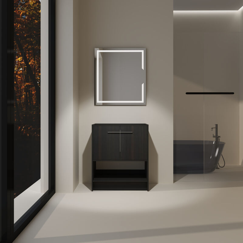 ELEMENT ACE Freestanding Bathroom Vanity, Open Bottom Storage Compartment Scratch Water Resistant Plywood Construction for Bathrooms image number 1
