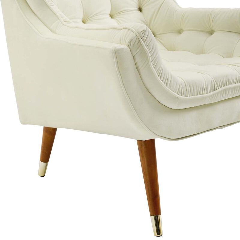 Suggest Button Tufted Performance Velvet Lounge Chair image number 1