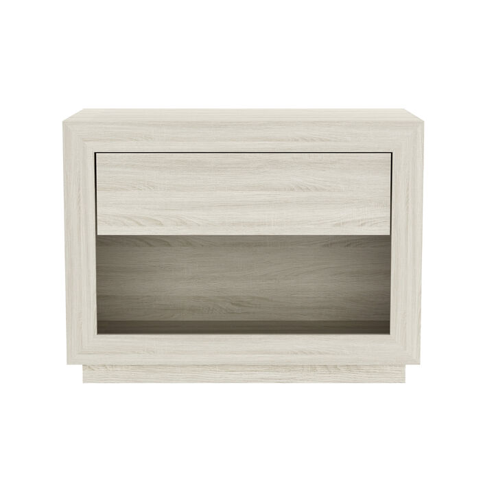 Soren Contemporary 32" Nightstand in Whitewashed Oak