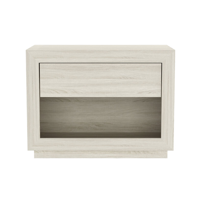 Soren Contemporary 32" Nightstand in Whitewashed Oak image number 1