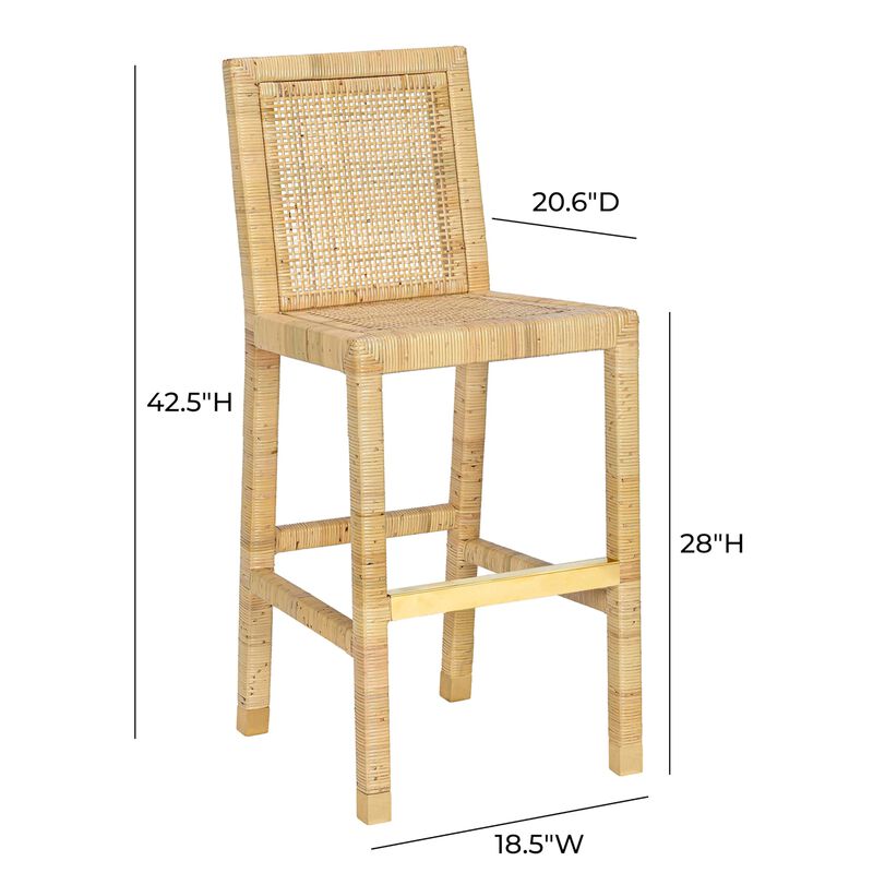 Tov Furniture Amara Cream Linen Dining Bar Stool image number 6