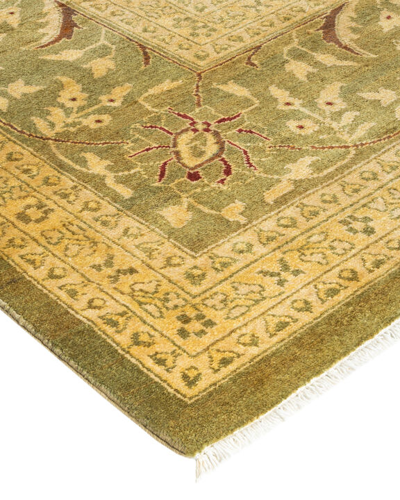Eclectic, One-of-a-Kind Hand-Knotted Area Rug  - Green, 11' 10" x 14' 10"
