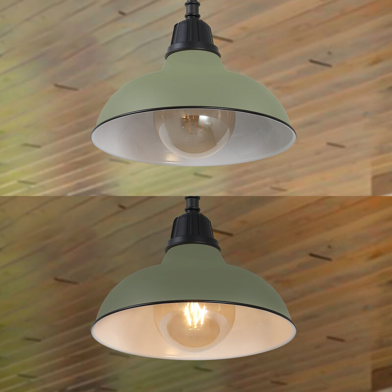 Jasper 12.25" 1-Light Farmhouse Industrial Indoor/Outdoor Iron LED Pendant