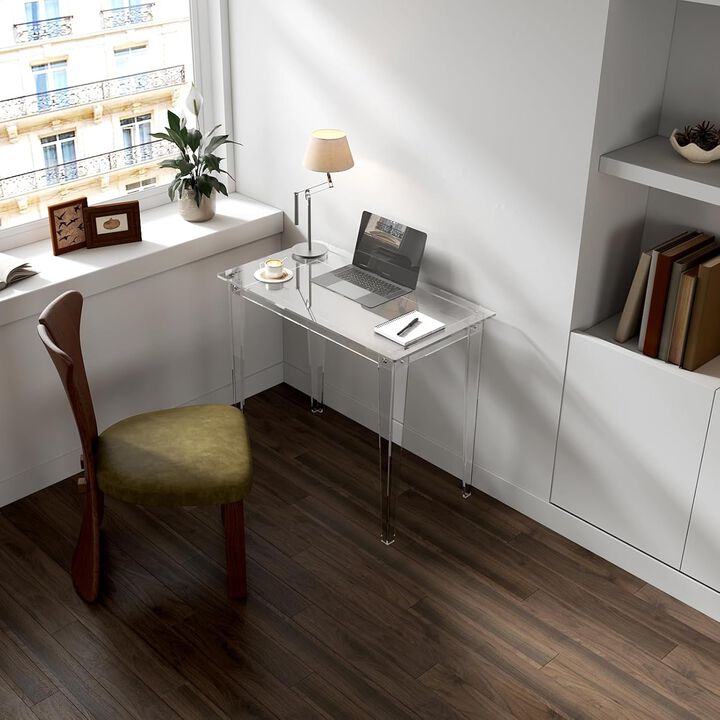 ShipItFurniture Acrylic Computer Desk 35" Crystal Clear Durable Finish