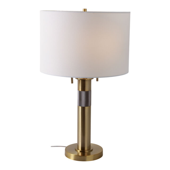 Metal Lamp With 2 Pulls, Gold