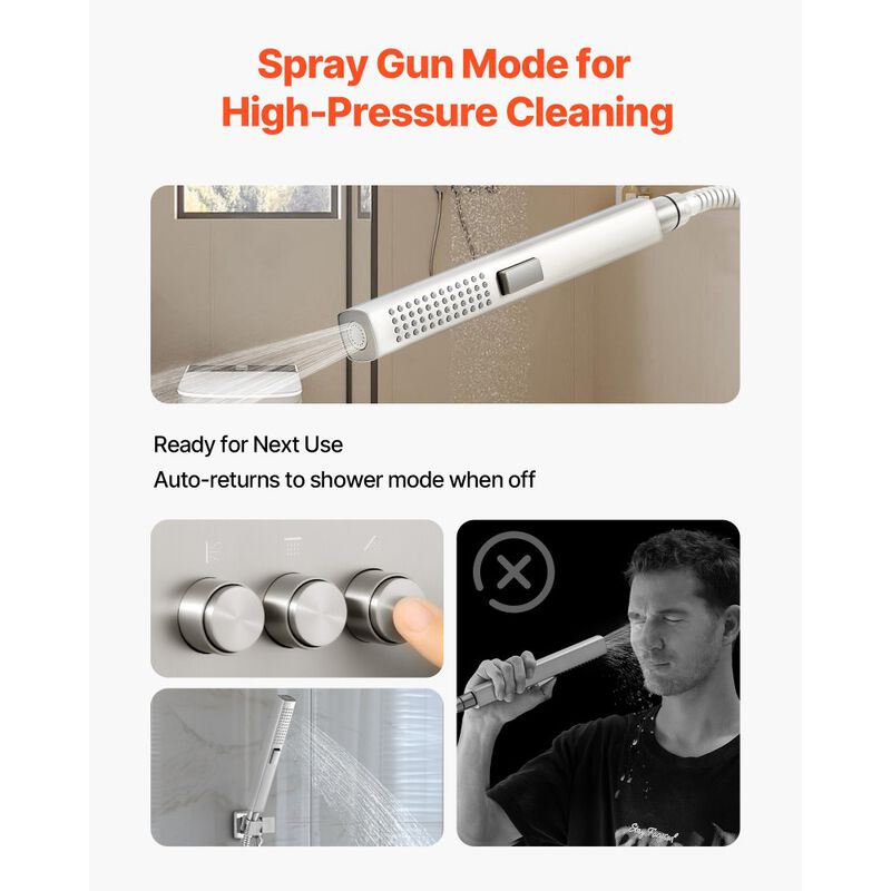 10 Inch Ceiling Mount Rainfall Shower System with Handheld Spray image number 3