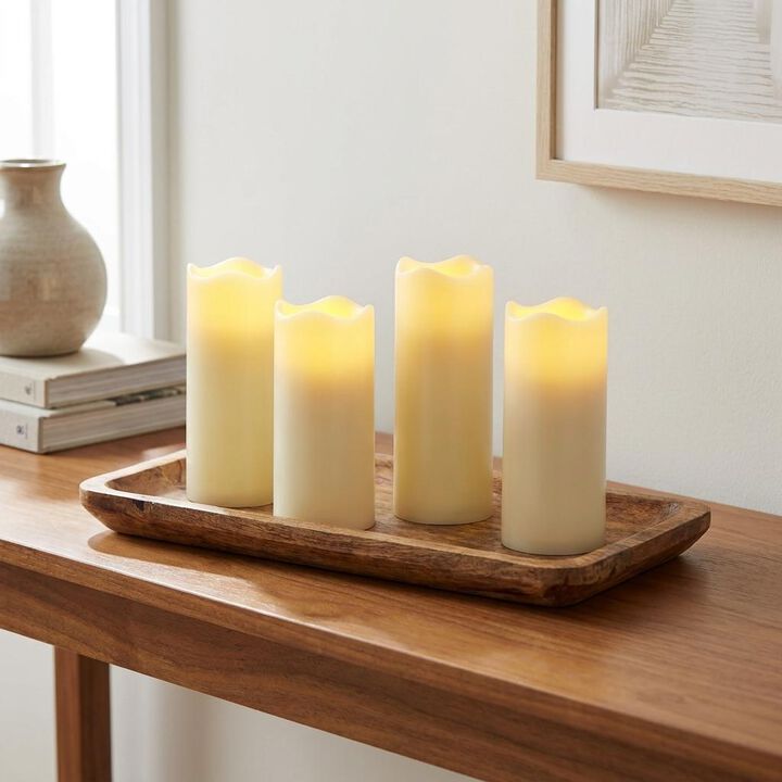 HomeRoots Set of Four Ivory Flameless Votive Candle