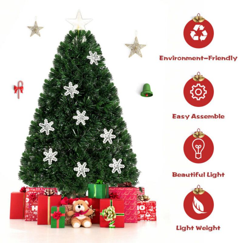 Hivvago LED Optic Artificial Christmas Tree with Snowflakes