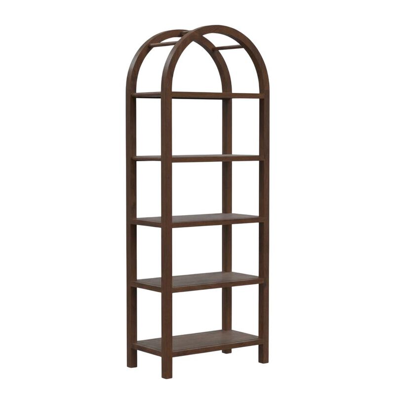 Butler Specialty Hanover Arched 5 Tier  Etagere Bookcase, Medium Brown image number 1