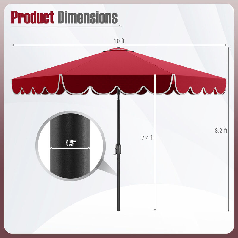 Outdoor Crank Tilt Umbrella &ndash; Adjustable Market Shade for Patio or Backyard image number 4
