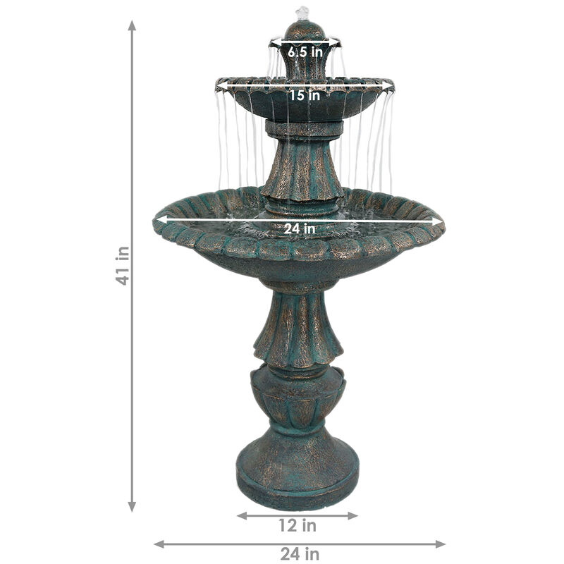 Sunnydaze Nouveau Tiered Polyresin Outdoor 2-Tier Water Fountain