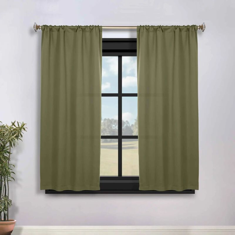 Blackout Curtain Set of 2, Solid Window Drapes for Bedroom and Living Room image number 2