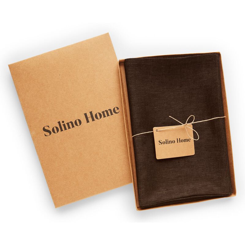 Solino Home 100% Pure Linen Dinner Napkins 20 x 20 Inch Set of 4 | Athena