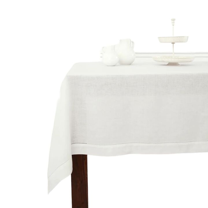 Solino Home 100% Pure Linen Tablecloth - Classic Hemstitch