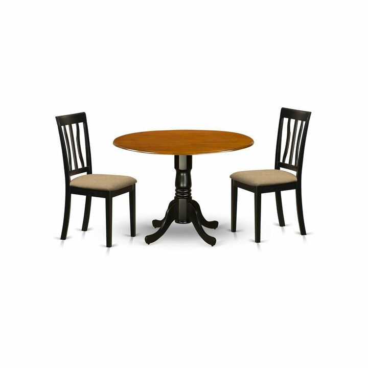 Dining set - 3 Pcs with 2 Wood Chairs