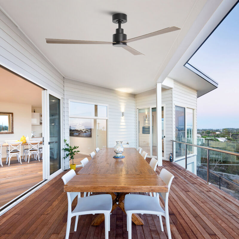 52" Modern 3-Blade Ceiling Fan with Reversible DC Motor, 6-Speed, Remote Control, No Light