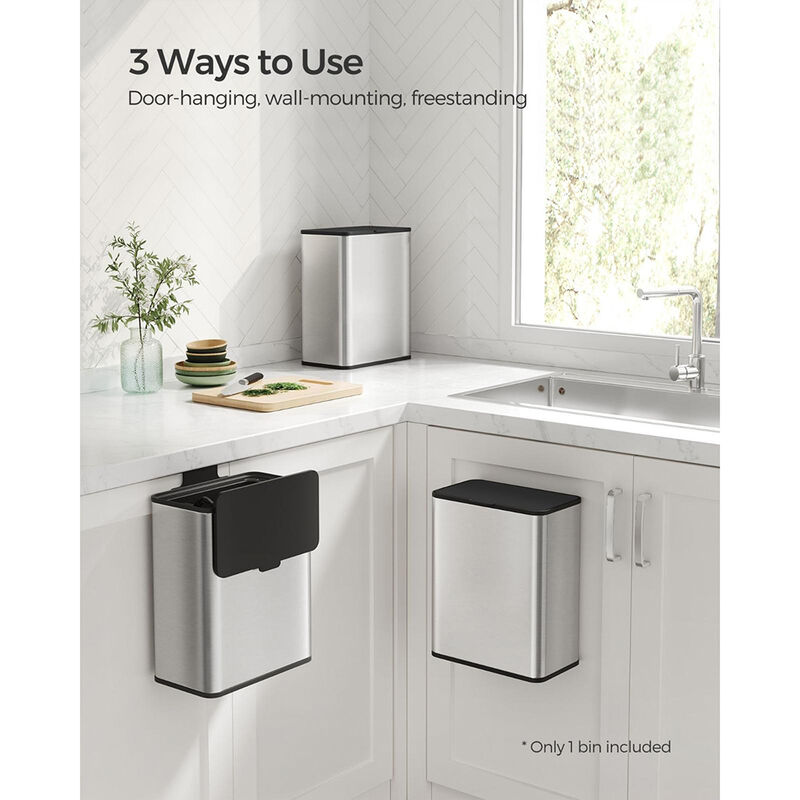 2.1-Gallon Hanging Trash Can with Lid