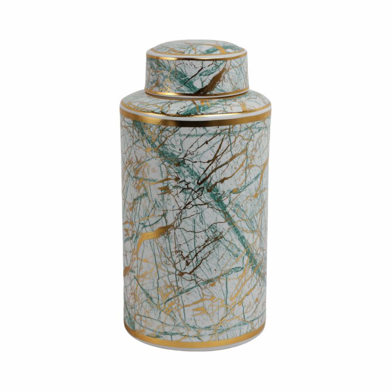 Ceramic 16" Jar With Gold Lid image number 3