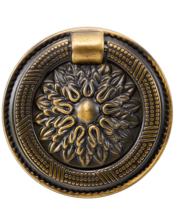 HAOTH Antique Brass Cabinet Pulls 5 Pack 2.35 inch Diameter Vintage Pulls, Hardware Pulls for Bar Bathroom Closet Dressers