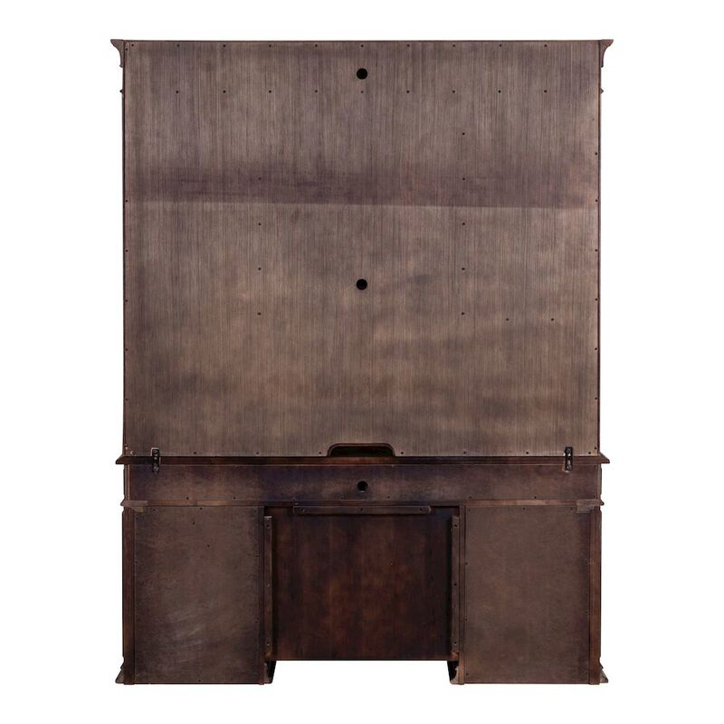 Liberty Furniture Credenza & Hutch Desk Set with LED Touch Light Locking File Drawers image number 4